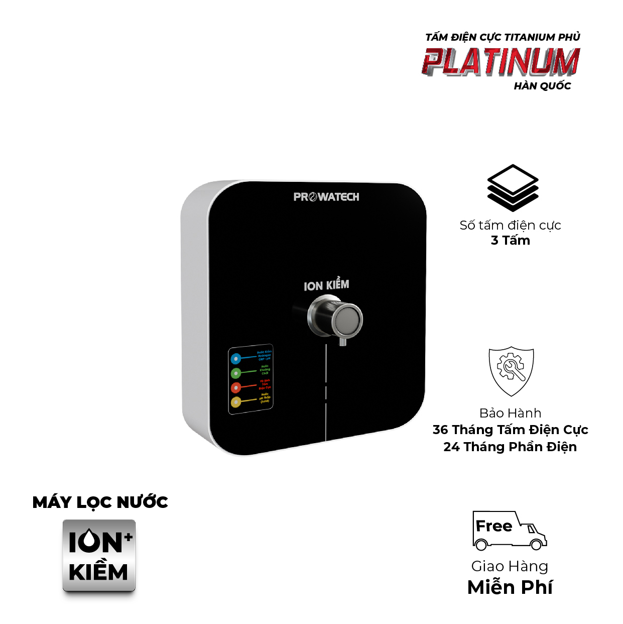 Máy Điện Giải ION Kiềm 3 Tấm Điện Cực